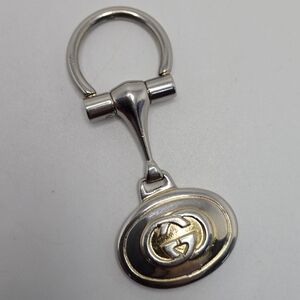 Vintage Gucci Made in Italy Two-Tone GG Keychain Fob – Silver & Gold Metal